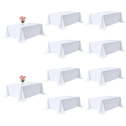 10 Pack Black Tablecloths 60 x 102 Inch for 6 Foot Rectangle Tables