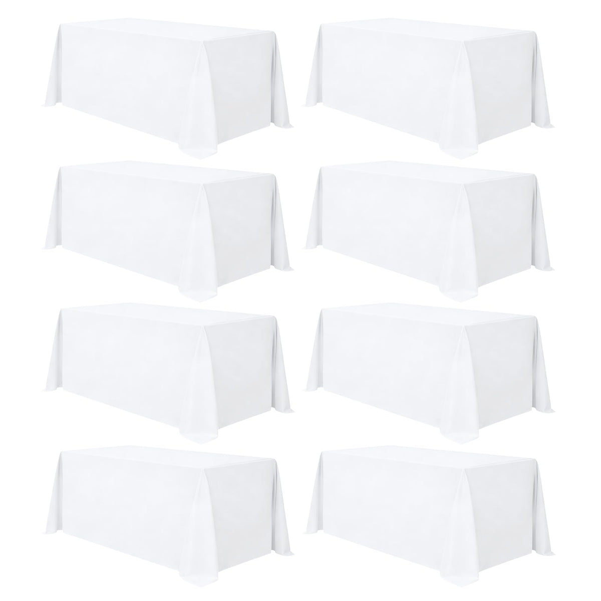 12 Pack Black Tablecloths Rectangle 60 x 102 Inch for 6 Foot Tables