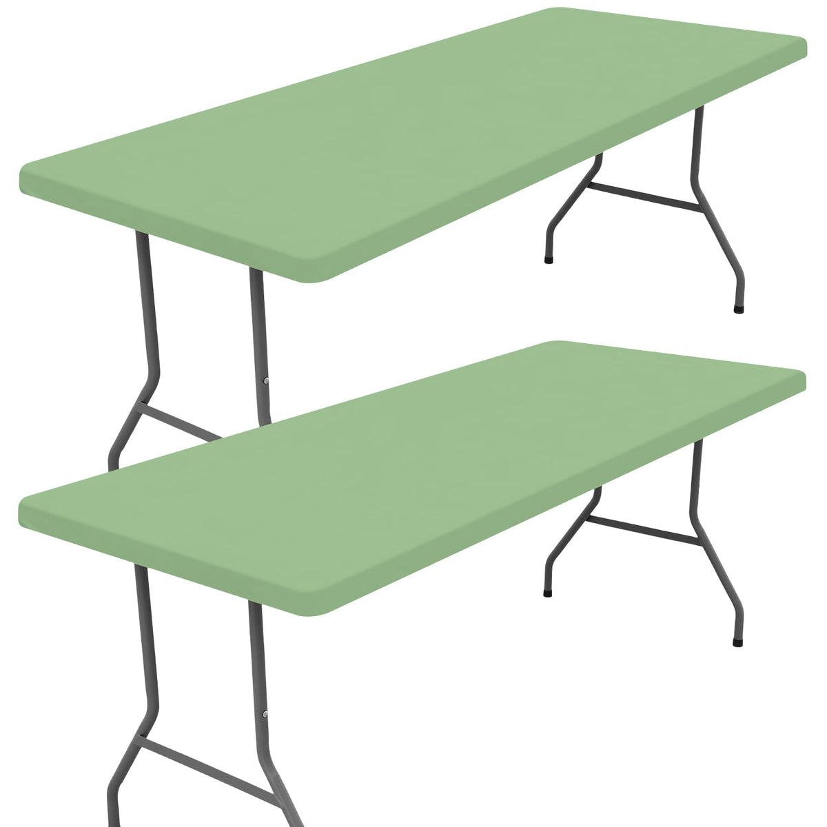 Moosfor 2 Pack Rectangle Spandex Fitted Table Cloth, 6FT Elastic Tablecloth