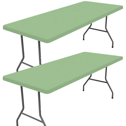 Moosfor 2 Pack Rectangle Spandex Fitted Table Cloth, 6FT Elastic Tablecloth