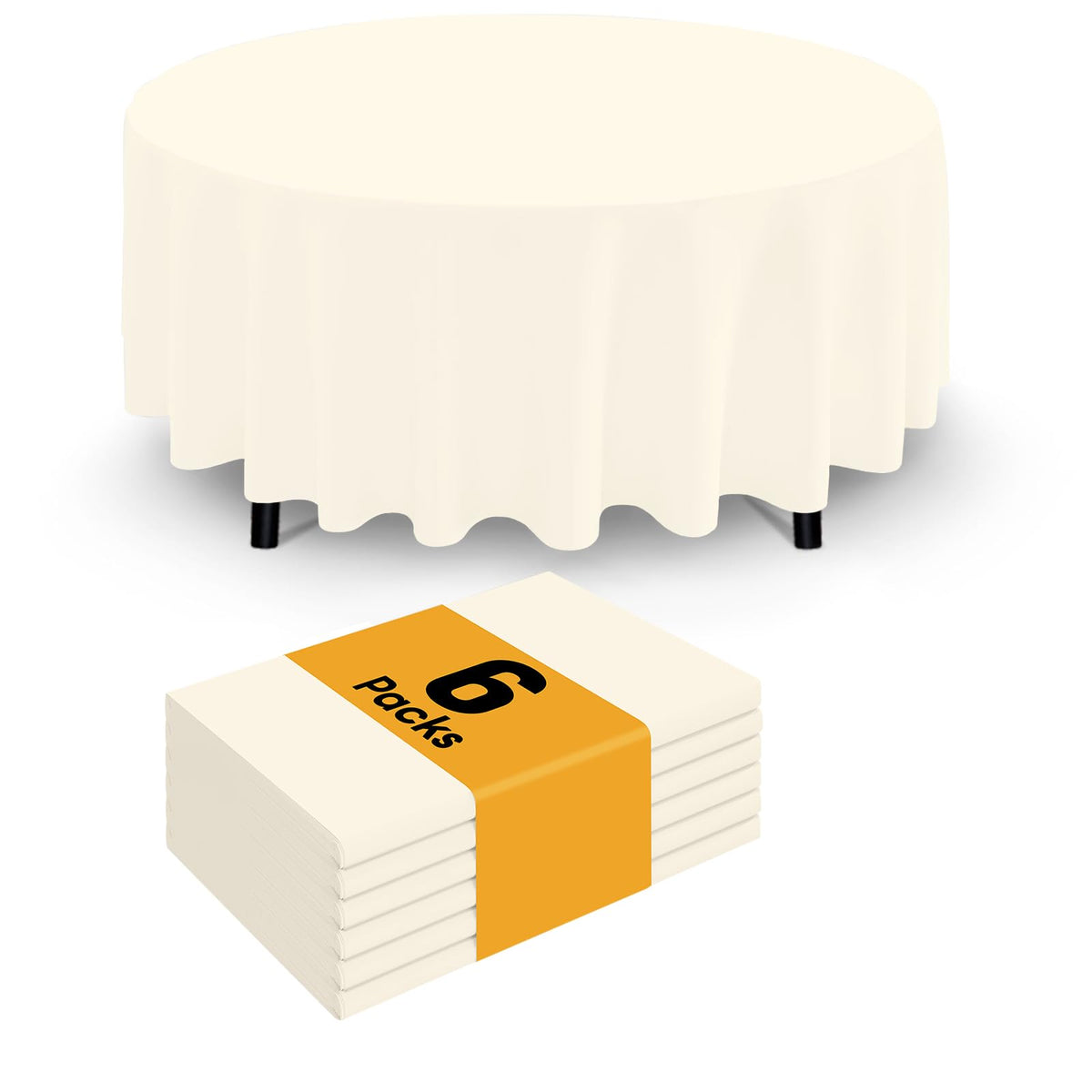 Smiry Plastic Disposable Waterproof Table Cloth - 54 x 108 Inch, 6 Packs