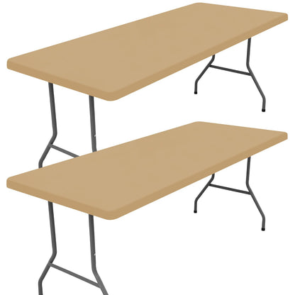 Moosfor 2 Pack Rectangle Spandex Fitted Table Cloth, 6FT Elastic Tablecloth