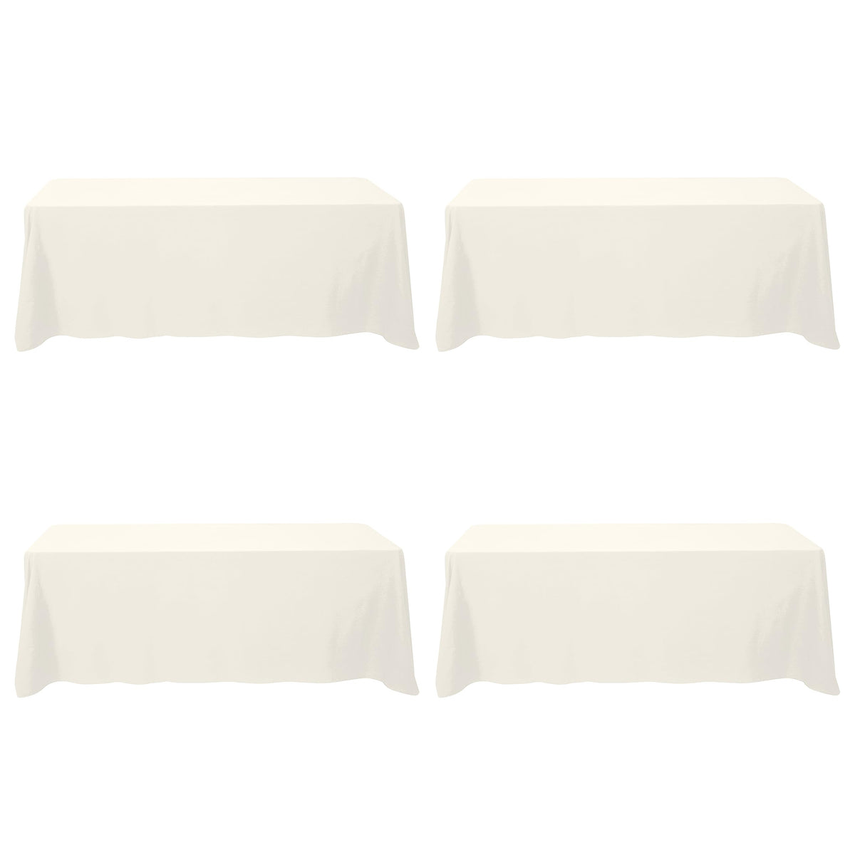 BRILLMAX 6 Pack White Tablecloths 60x126 Inch for 8ft Rectangle Tables