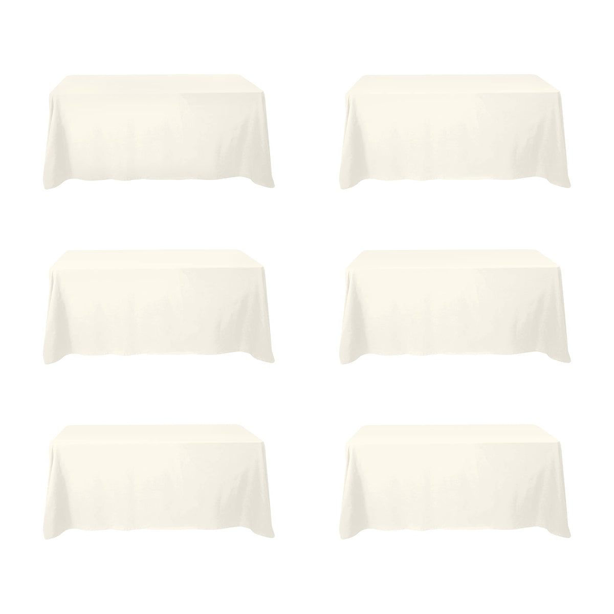 BRILLMAX 6 Pack White Tablecloths 60x126 Inch for 8ft Rectangle Tables