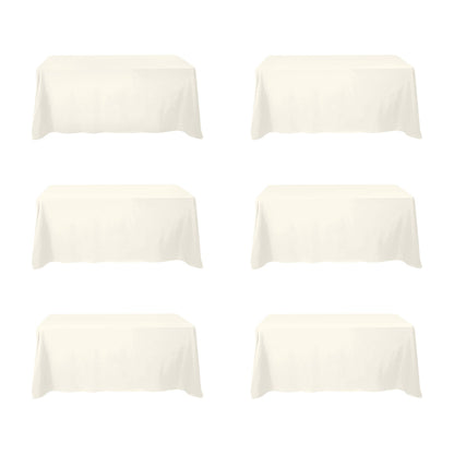 BRILLMAX 6 Pack White Tablecloths 60x126 Inch for 8ft Rectangle Tables