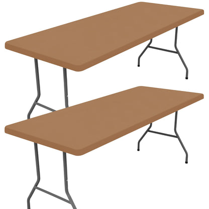 Moosfor 2 Pack Rectangle Spandex Fitted Table Cloth, 6FT Elastic Tablecloth