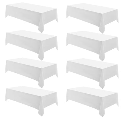 6 Pack Ivory Rectangle Tablecloths 60x120 Inch for 8ft Tables