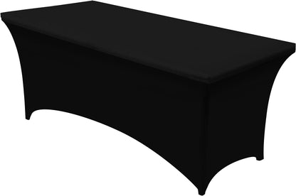 Utopia Kitchen Spandex Table Cloth 2 Pack [4FT, 48Lx30Wx30H Inch, Black]