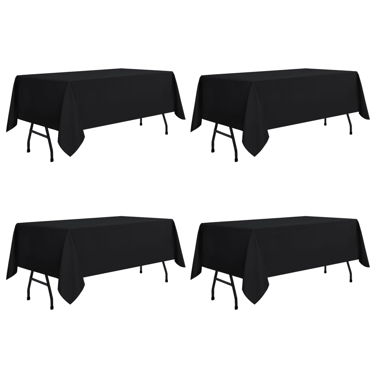 sancua Rectangle Tablecloth, 60 x 102 Inch, Black