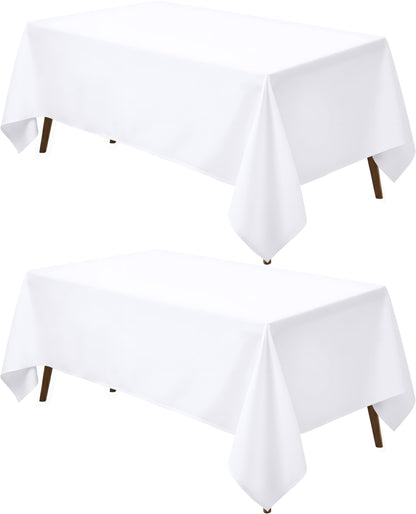 Utopia Kitchen Rectangle Table Cloth 2 Pack [60x102 Inches, Black]