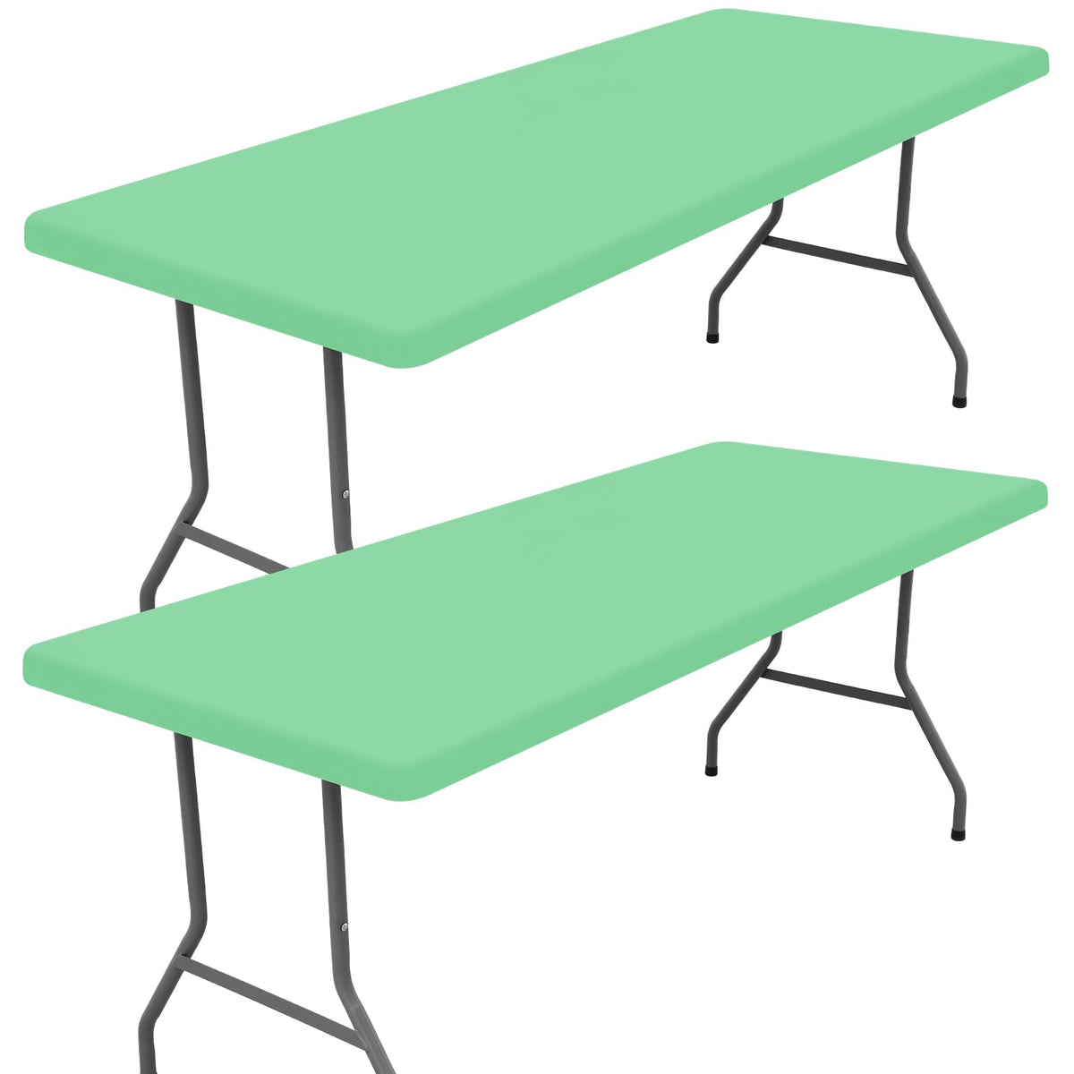 Moosfor 2 Pack Rectangle Spandex Fitted Table Cloth, 6FT Elastic Tablecloth