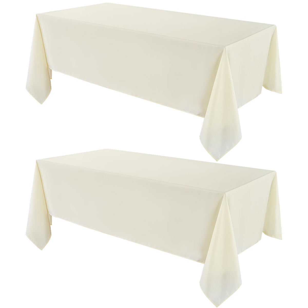 VidaFete Classic Series 10 Pack 90 * 132inch White Rectangle Tablecloth