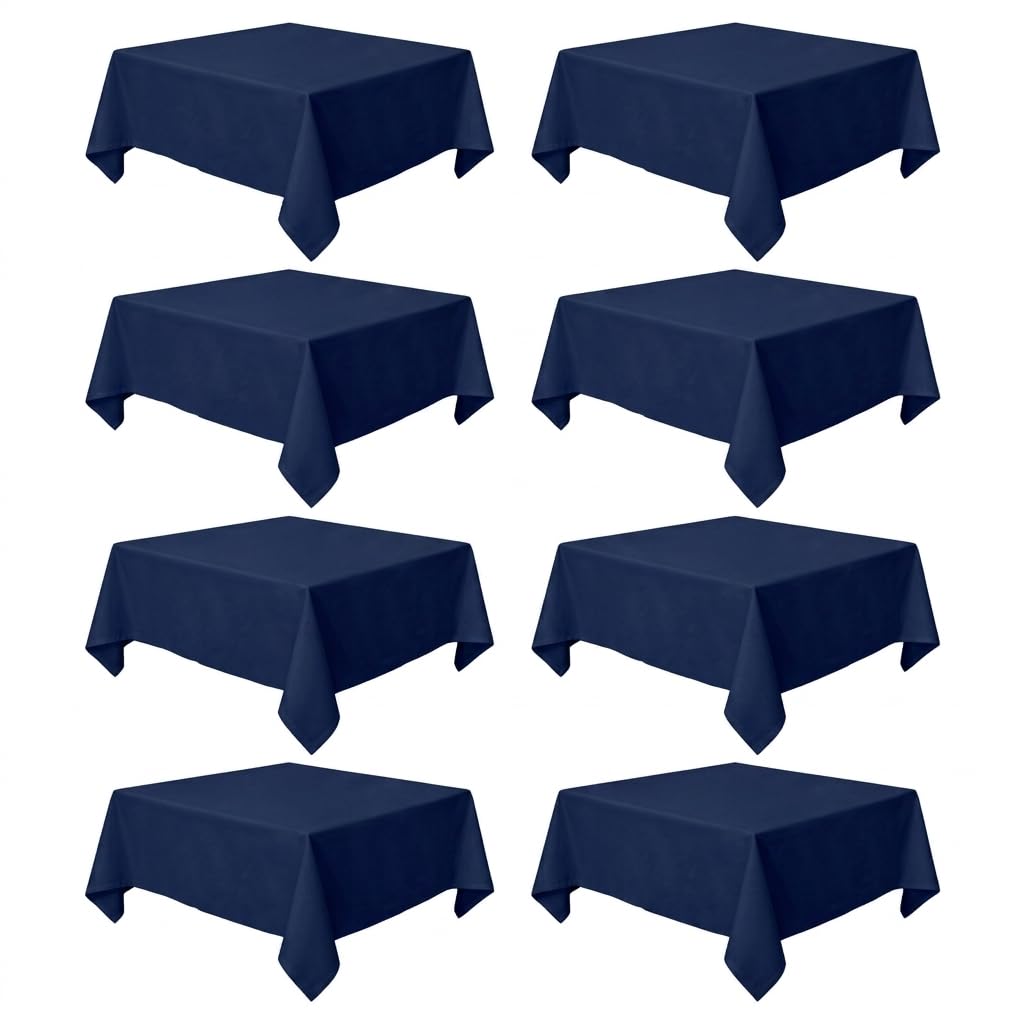 8 Pack White Rectangle Table Cloth 60 x 102 Inch For 6 Foot Tables