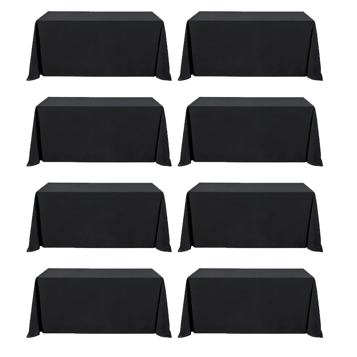 8 Pack White Rectangle Table Cloth 60 x 102 Inch For 6 Foot Tables