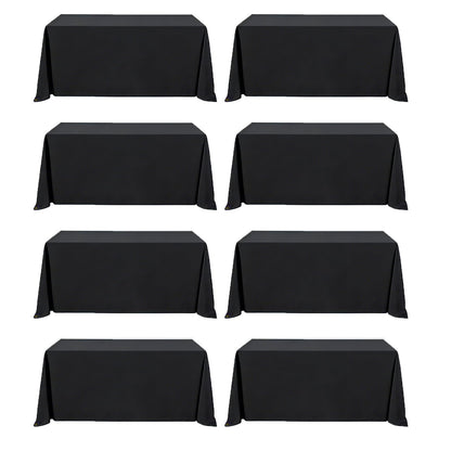 8 Pack White Rectangle Table Cloth 60 x 102 Inch For 6 Foot Tables
