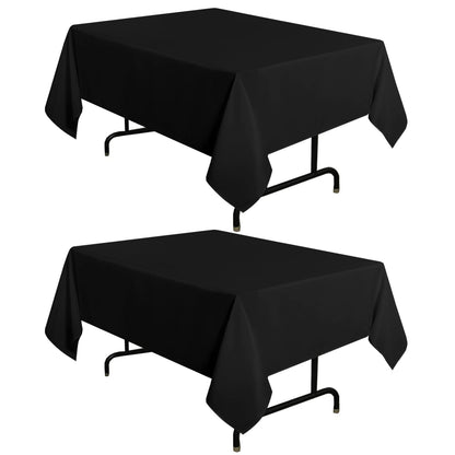 sancua 2 Pack White Table Cloth 60x102 Inch for 6 Feet Rectangle Tables