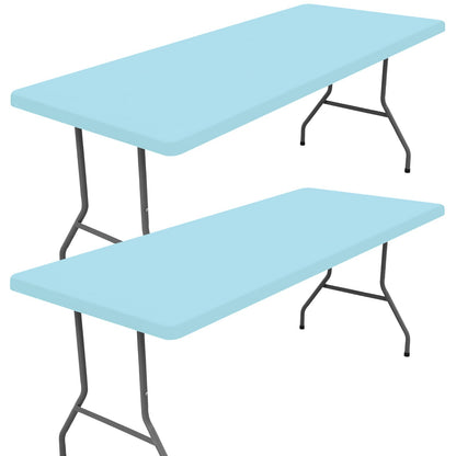 Moosfor 2 Pack Rectangle Spandex Fitted Table Cloth, 6FT Elastic Tablecloth