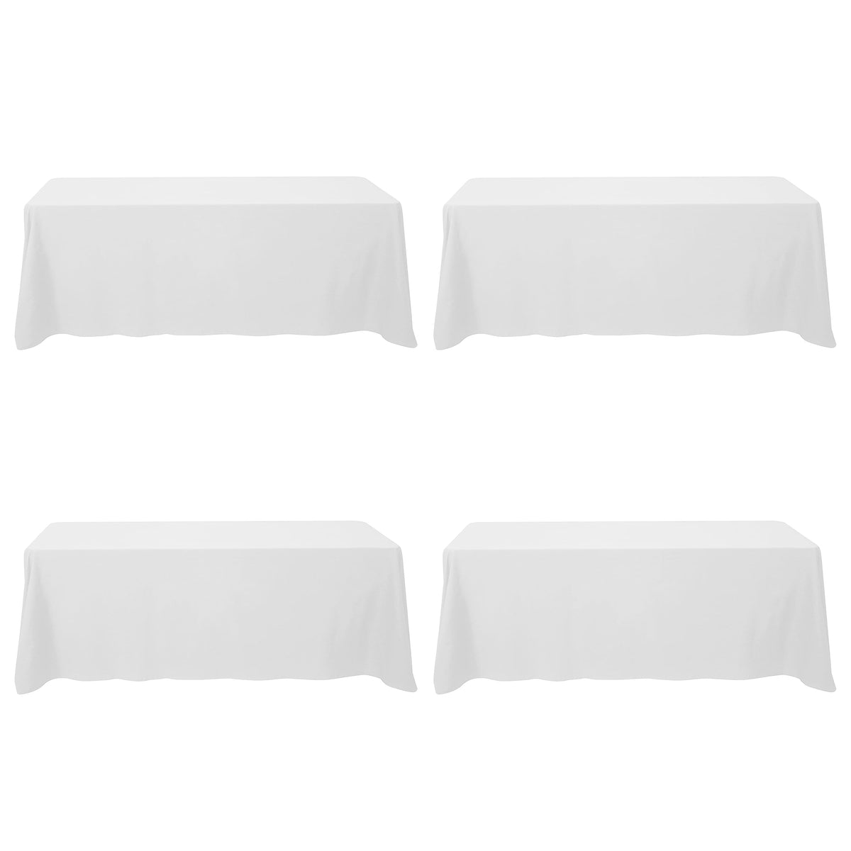 BRILLMAX 6 Pack White Tablecloths 60x126 Inch for 8ft Rectangle Tables