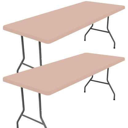 Moosfor 2 Pack Rectangle Spandex Fitted Table Cloth, 6FT Elastic Tablecloth