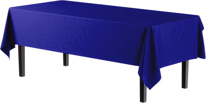 Exquisite Navy Plastic Table Cloth Disposable 6 Pack - 54 x 108 Inch Rectangle Tablecloth for 6 Foot Tables - Waterproof Table Cover for Party Wedding Birthday Graduation BBQ Catering