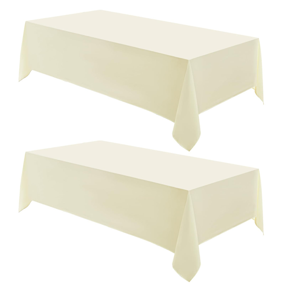 6 Pack Ivory Rectangle Tablecloths 60x120 Inch for 8ft Tables