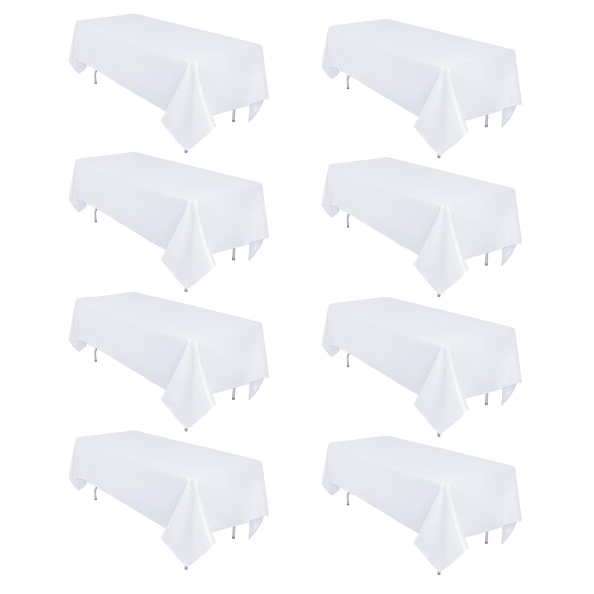 12 Pack Black Tablecloths Rectangle 60 x 102 Inch for 6 Foot Tables