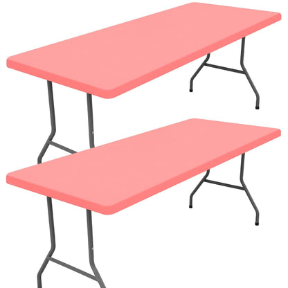 Moosfor 2 Pack Rectangle Spandex Fitted Table Cloth, 6FT Elastic Tablecloth