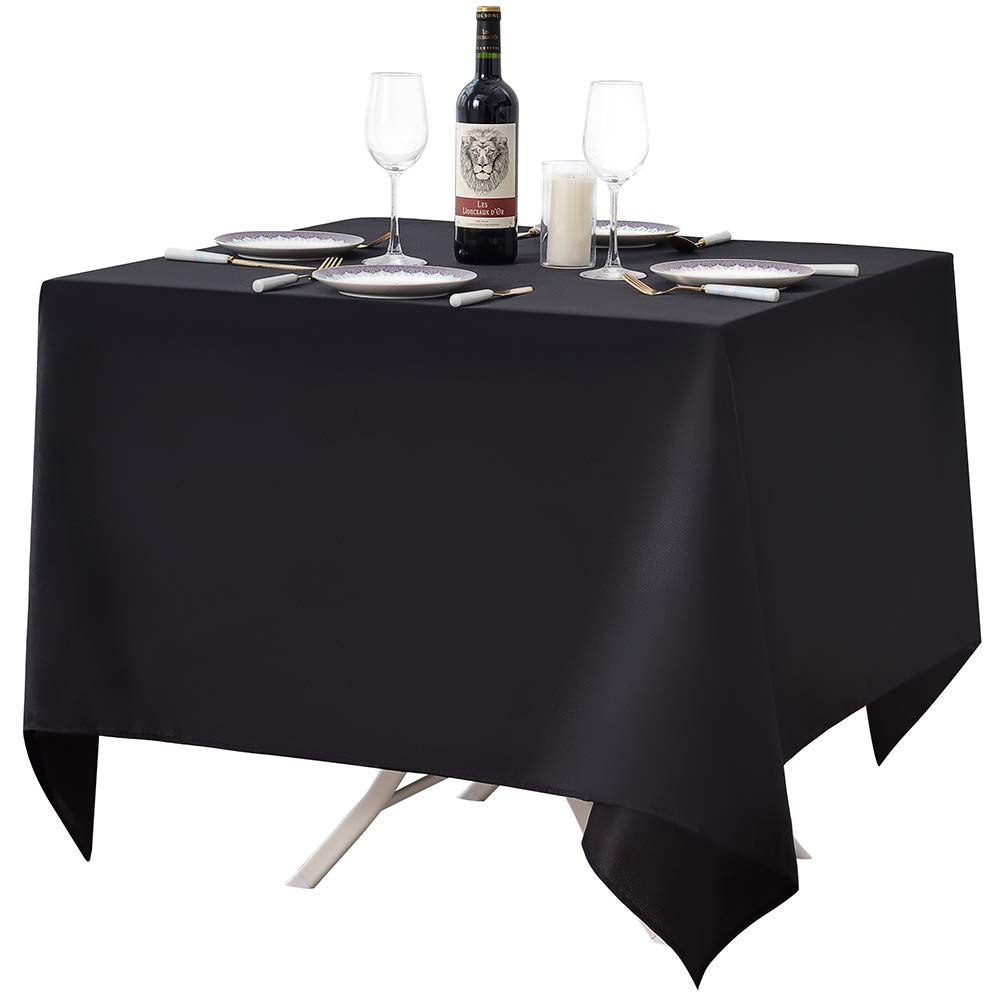 Surmente 90x156 Inch Black Tablecloth for 8 Foot Rectangle Tables