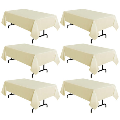 sancua 2 Pack White Table Cloth 60x102 Inch for 6 Feet Rectangle Tables
