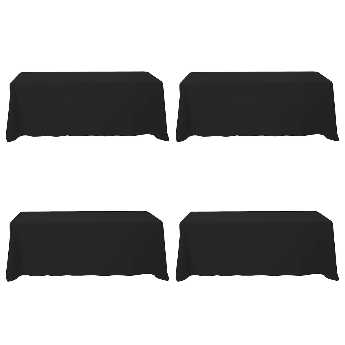BRILLMAX 6 Pack White Tablecloths 60x126 Inch for 8ft Rectangle Tables