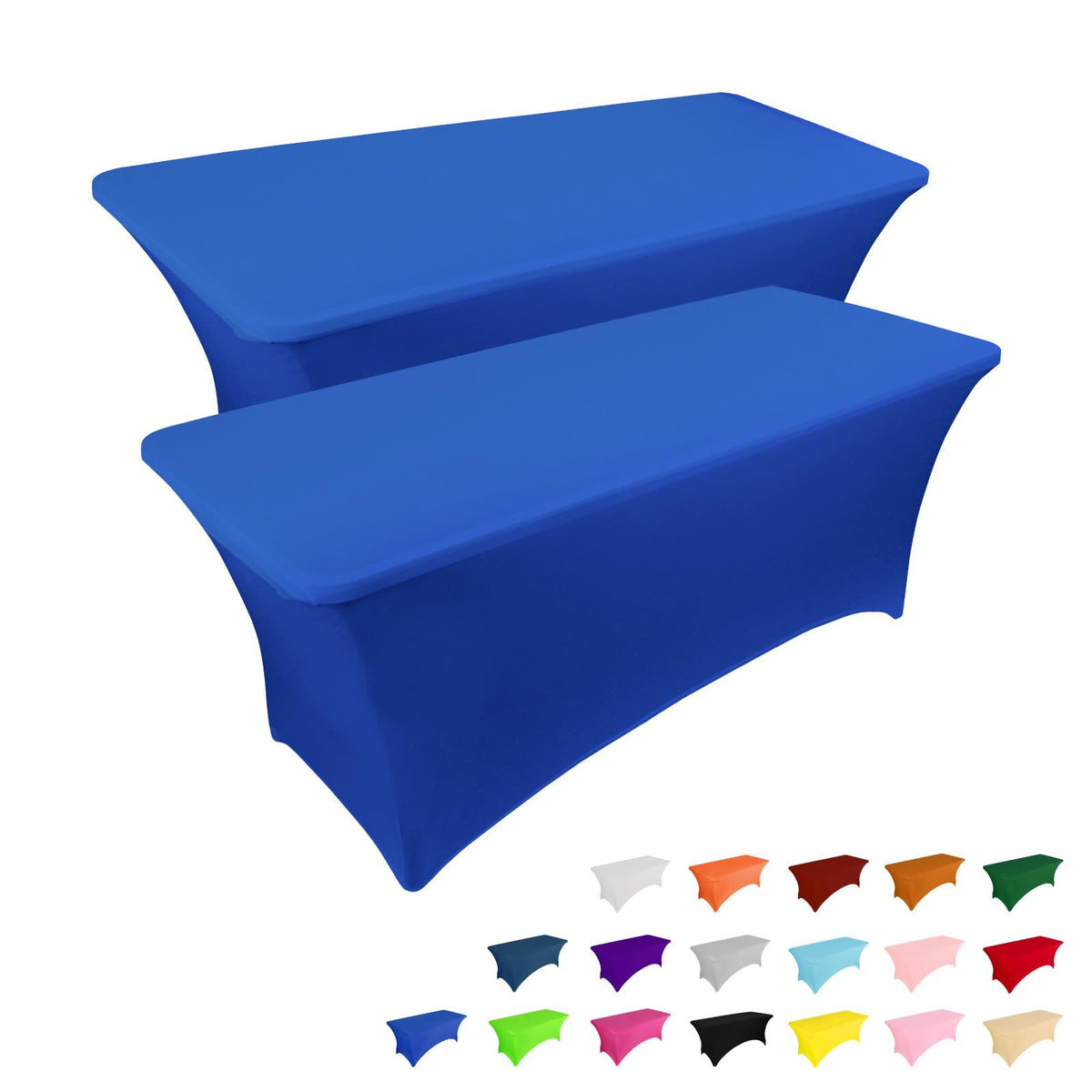 IVAPUPU 2 Pack 6FT Black Table Cloth for Rectangular Spandex Table Cover