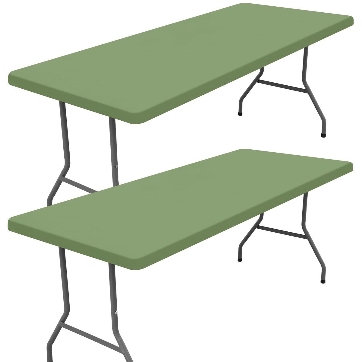 Moosfor 2 Pack Rectangle Spandex Fitted Table Cloth, 6FT Elastic Tablecloth