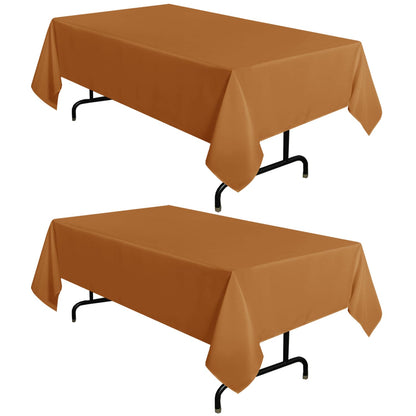 sancua 2 Pack White Table Cloth 60x102 Inch for 6 Feet Rectangle Tables