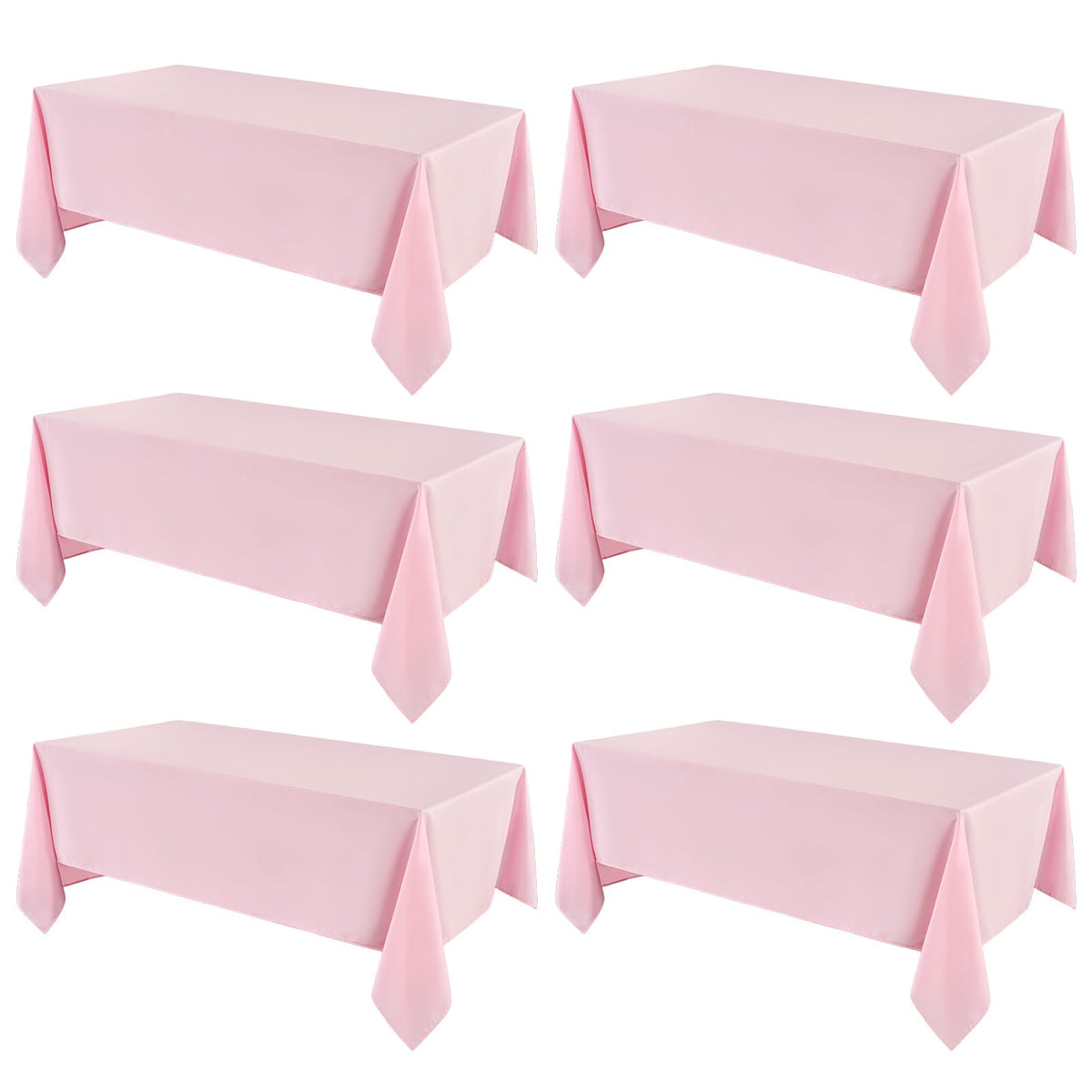 VidaFete Classic Series 10 Pack 90 * 132inch Black Rectangle Tablecloth