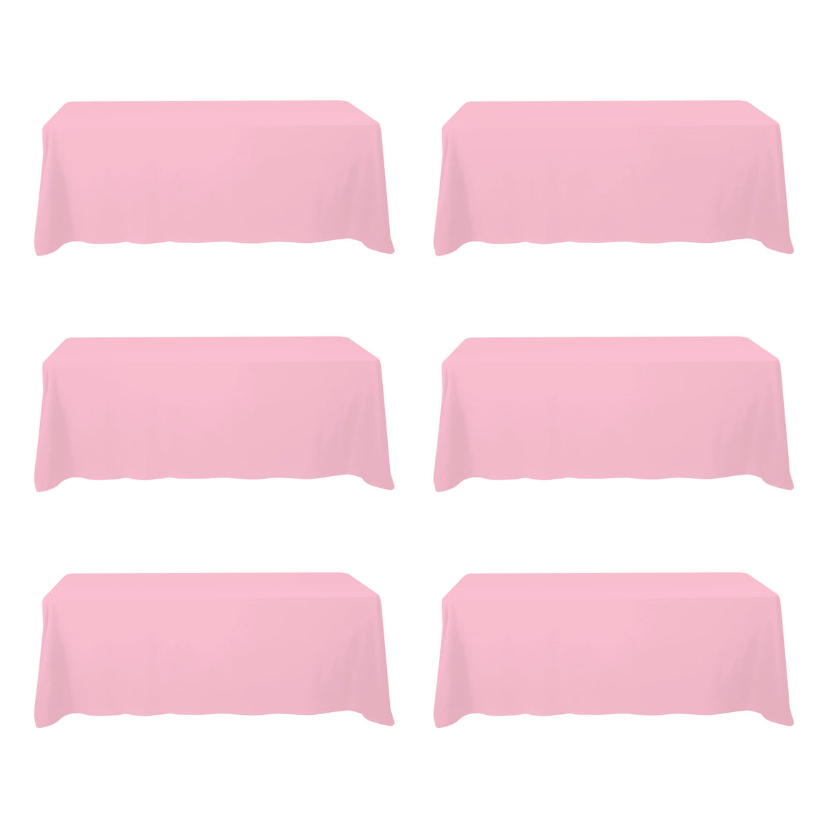 BRILLMAX 6 Pack White Tablecloths 60x126 Inch for 8ft Rectangle Tables