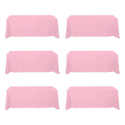 BRILLMAX 6 Pack White Tablecloths 60x126 Inch for 8ft Rectangle Tables
