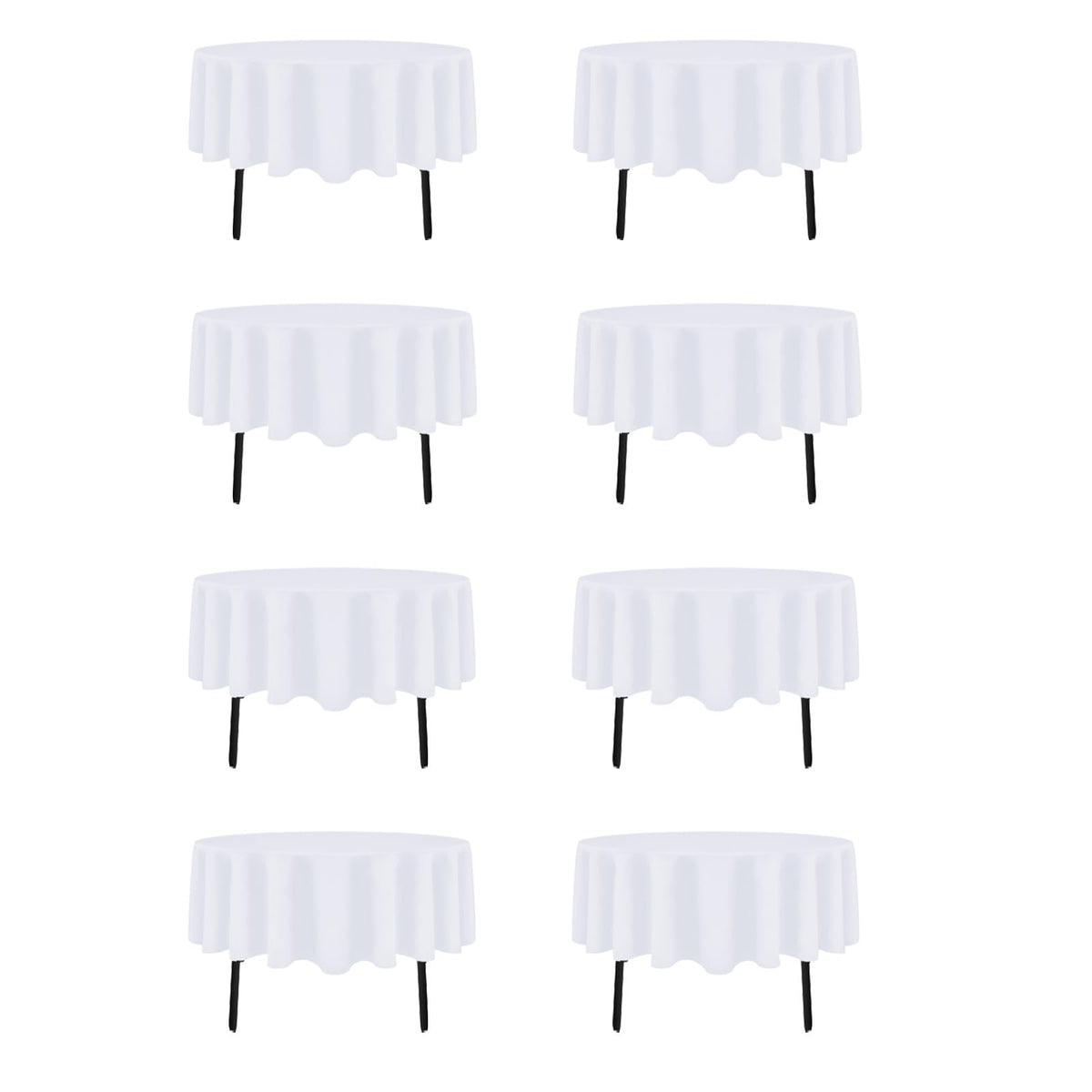 12 Pack Black Tablecloths Rectangle 60 x 102 Inch for 6 Foot Tables