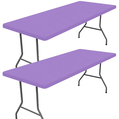 Moosfor 2 Pack Rectangle Spandex Fitted Table Cloth, 6FT Elastic Tablecloth