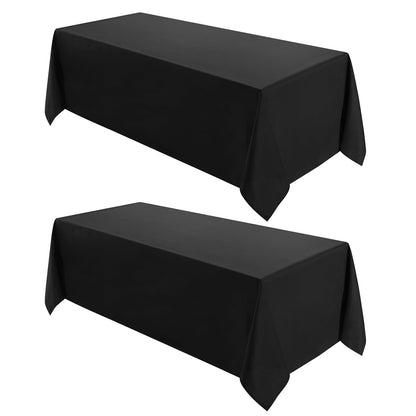 VidaFete Classic Series 10 Pack 90 * 132inch Black Rectangle Tablecloth