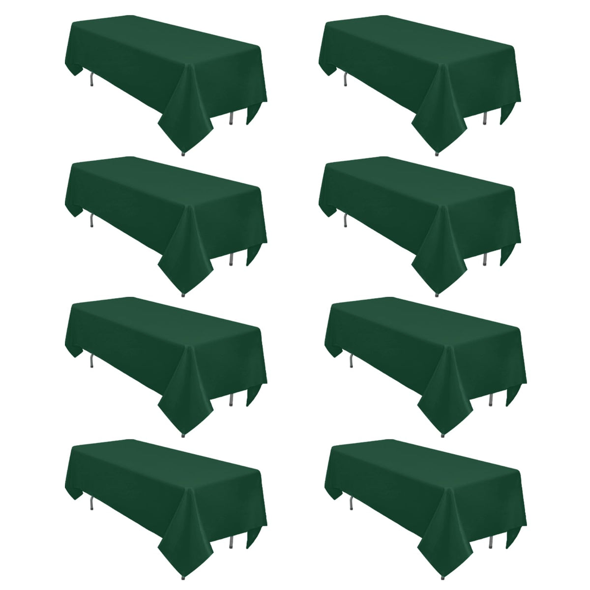 12 Pack Black Tablecloths Rectangle 60 x 102 Inch for 6 Foot Tables