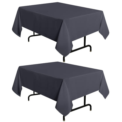 sancua 2 Pack White Table Cloth 60x102 Inch for 6 Feet Rectangle Tables