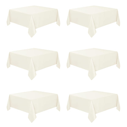 Fitable 6 Pack White Table Cloths 70x120 Inch for 6-8 Ft Rectangle Tables