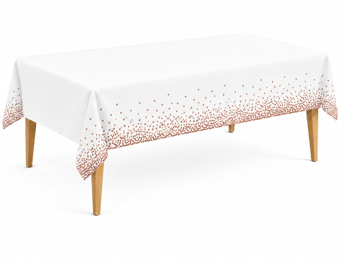 Party Dimensions White Disposable Plastic Tablecloth for Rectangle Tables (12 Pack) Table Cloths for Parties, Events & Weddings, Indoors Outdoors, 54 x 108 inches, Plastic Table Cover