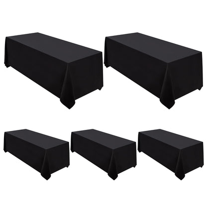 Surmente 90x156 Inch Black Tablecloth for 8 Foot Rectangle Tables