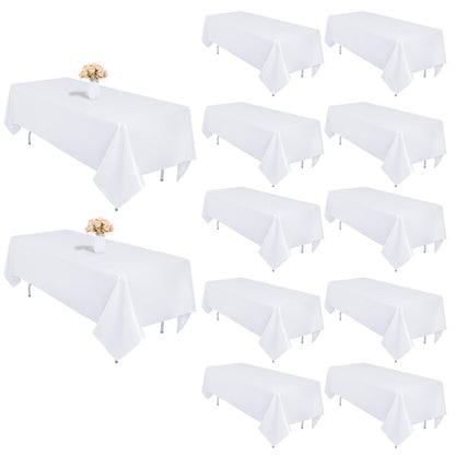 12 Pack Black Tablecloths Rectangle 60 x 102 Inch for 6 Foot Tables