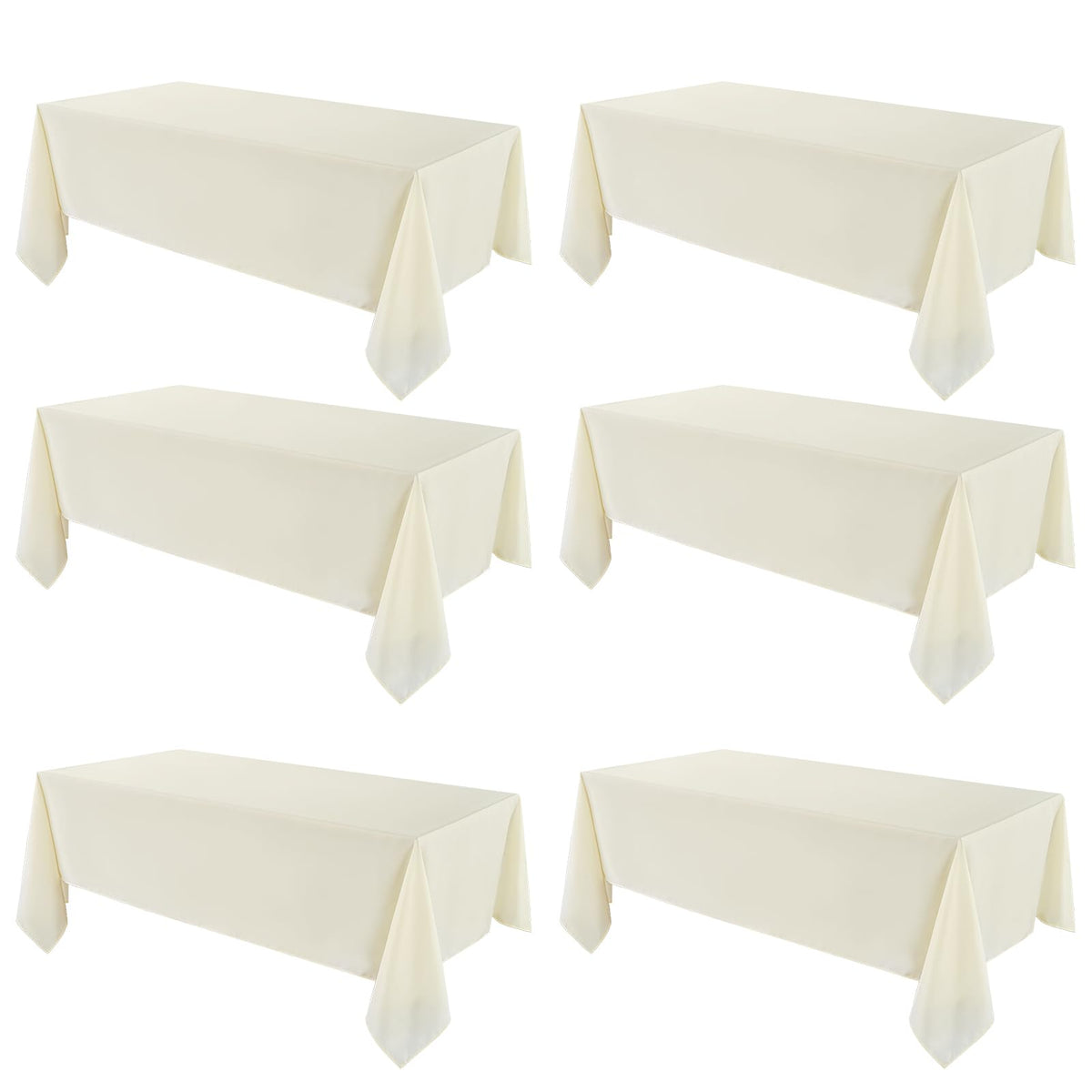 VidaFete Classic Series 10 Pack 90 * 132inch White Rectangle Tablecloth