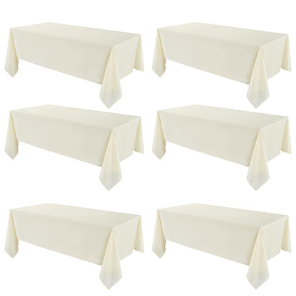VidaFete Classic Series 10 Pack 90 * 132inch Black Rectangle Tablecloth