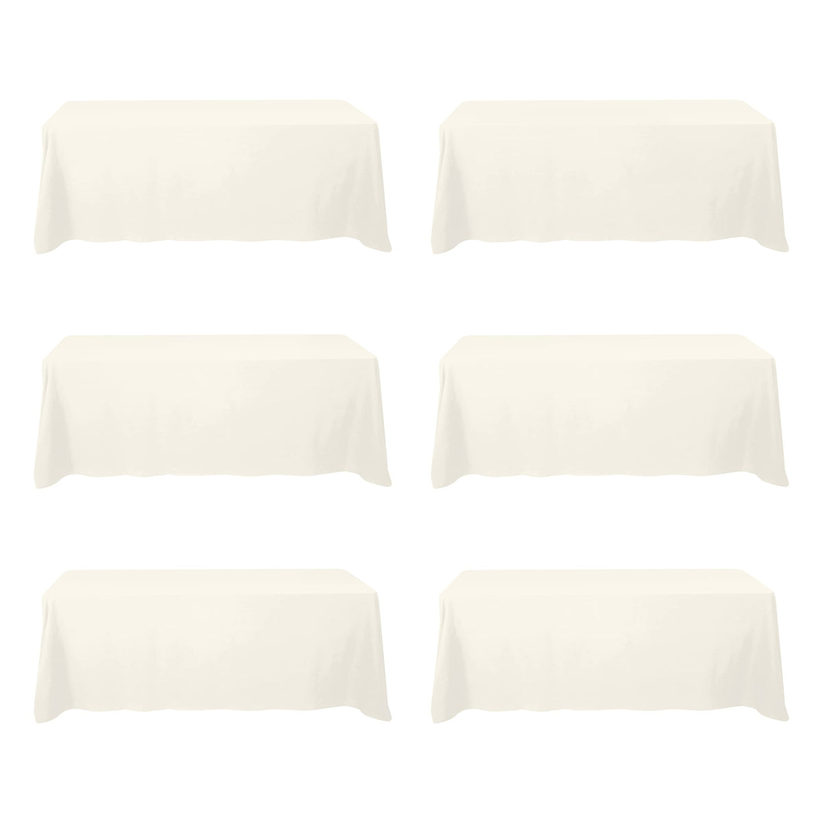 BRILLMAX 6 Pack White Tablecloths 60x126 Inch for 8ft Rectangle Tables