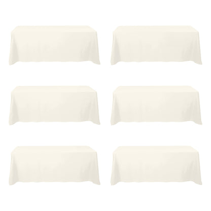 BRILLMAX 6 Pack White Tablecloths 60x126 Inch for 8ft Rectangle Tables