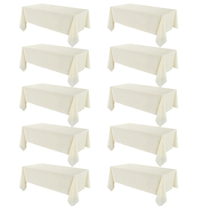 VidaFete Classic Series 10 Pack 90 * 132inch White Rectangle Tablecloth